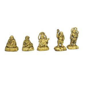 Buddha Statues Set of 5 Incomplete Set 2 inches Tall Numbered Vintage Figurines